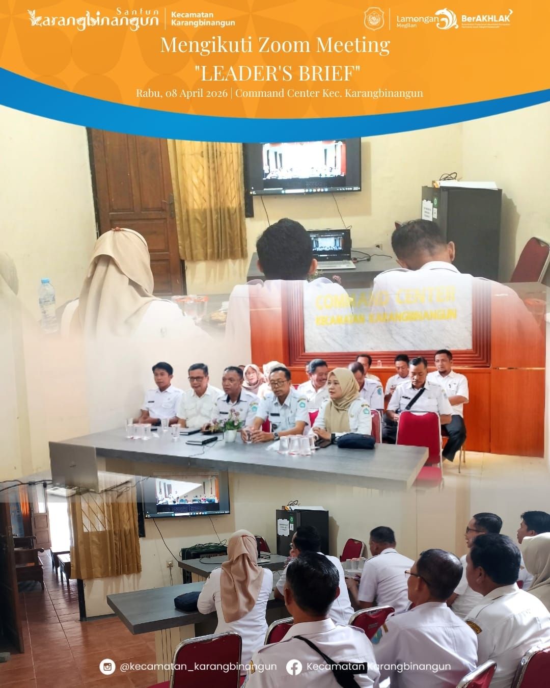 Foto: Mengikuti Zoom Meeting "Leader's Brief" Pemerintah Kabupaten Lamongan