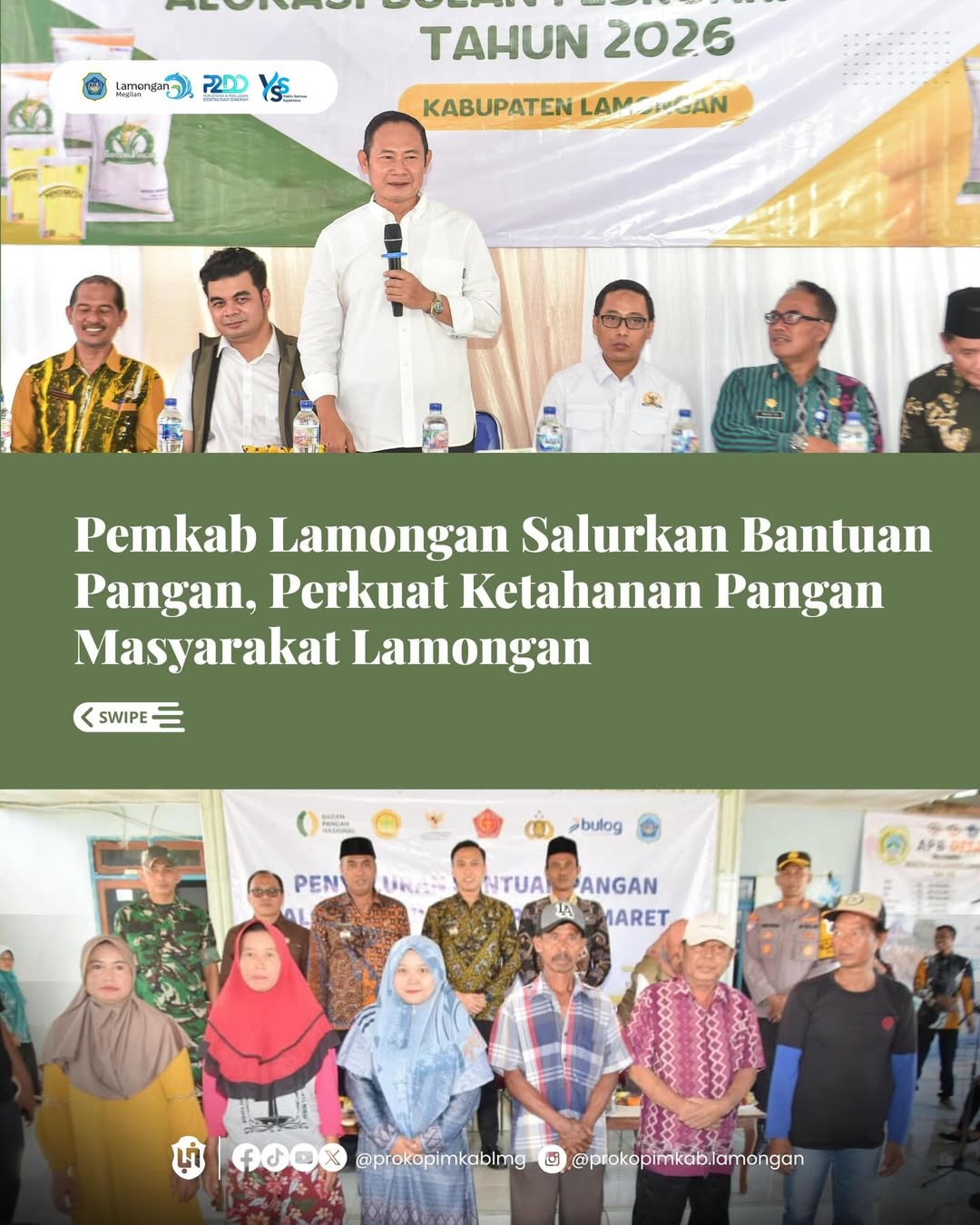 Foto: Pemkab Lamongan Salurkan Bantuan Pangan, Perkuat Ketahanan Pangan Masyarakat Lamongan