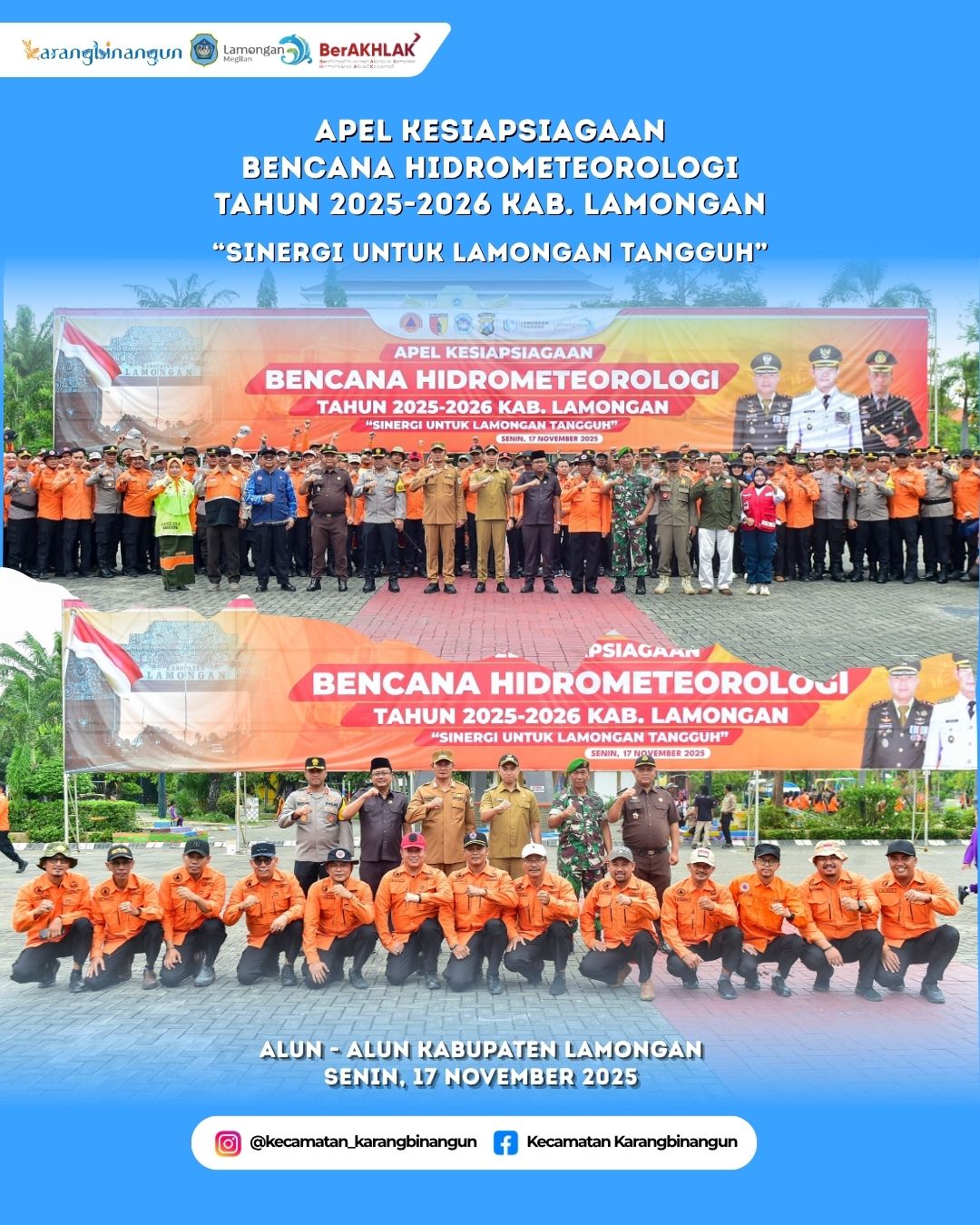 Foto: Apel Kesiapsiagaan Bencana Hidrometeorologi Tahun 2025-2026 Kab. Lamongan