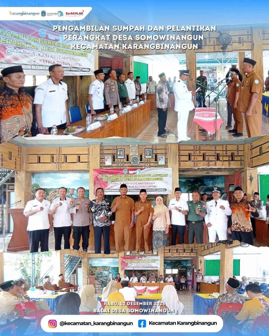 Foto: Pengambilan Sumpah dan Pelantikan Perangkat Desa Somowinangun