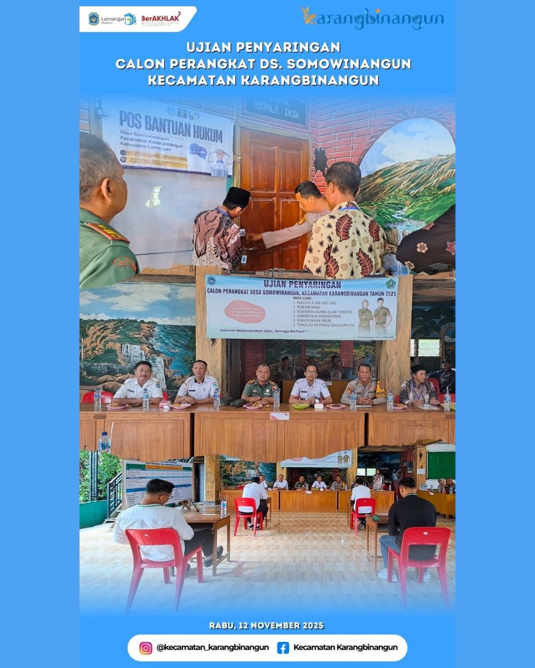 Foto: Ujian Calon Perangkat Desa Somowinangun