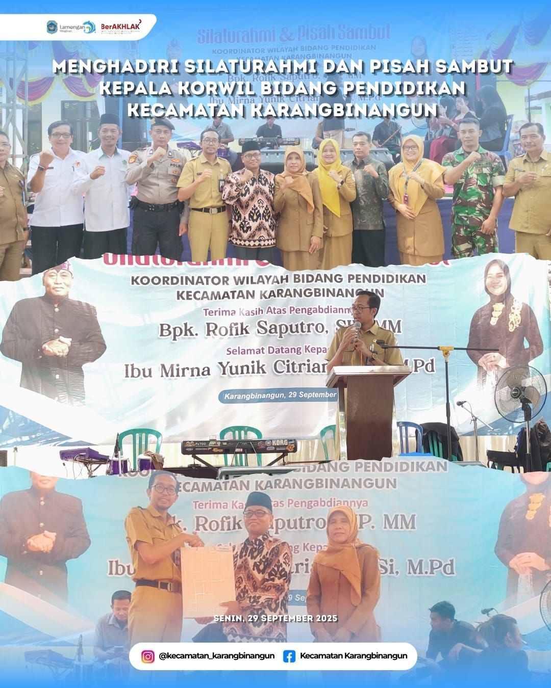 Foto: Pisah Sambut Kepala Korwil Bidang Pendidikan Kecamatan Karangbinangun