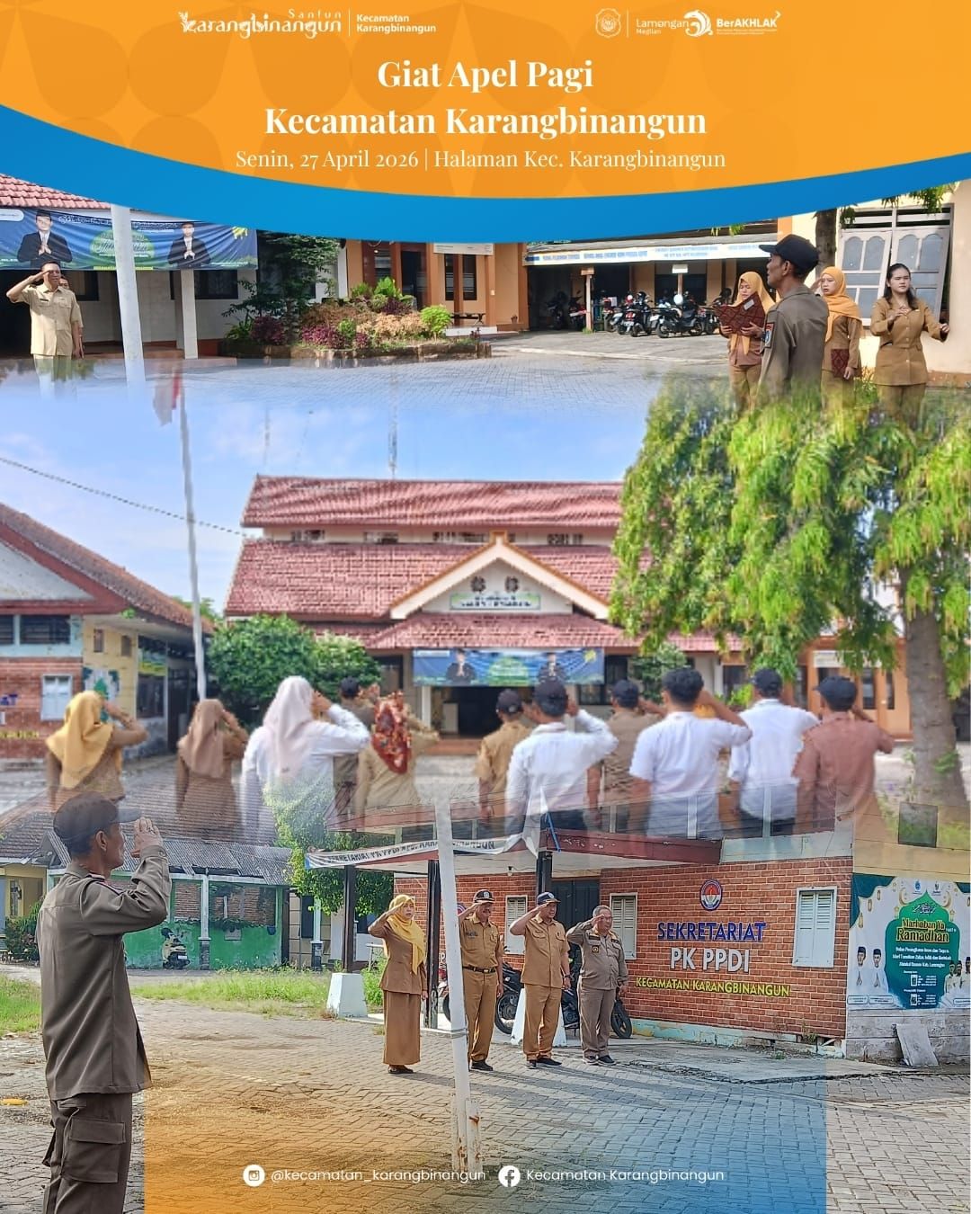 Foto: Giat Apel Pagi Kecamatan Karangbinangun