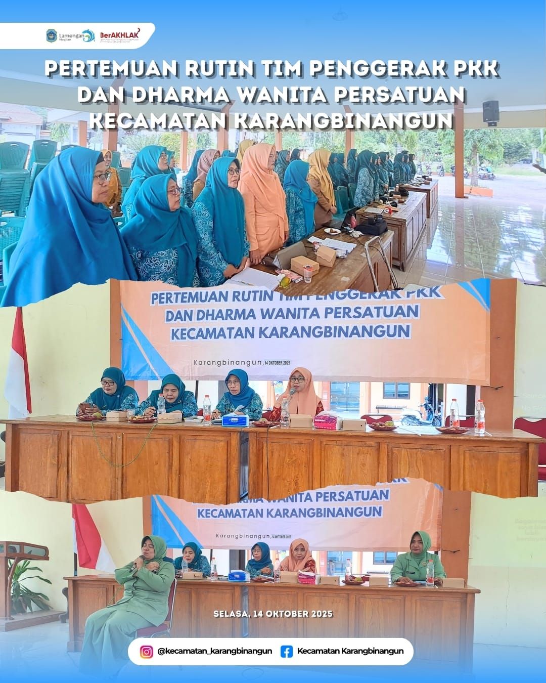 Foto: Pertemuan Rutin TP. PKK dan Dharma Wanita Persatuan Kecamatan Karangbinangun