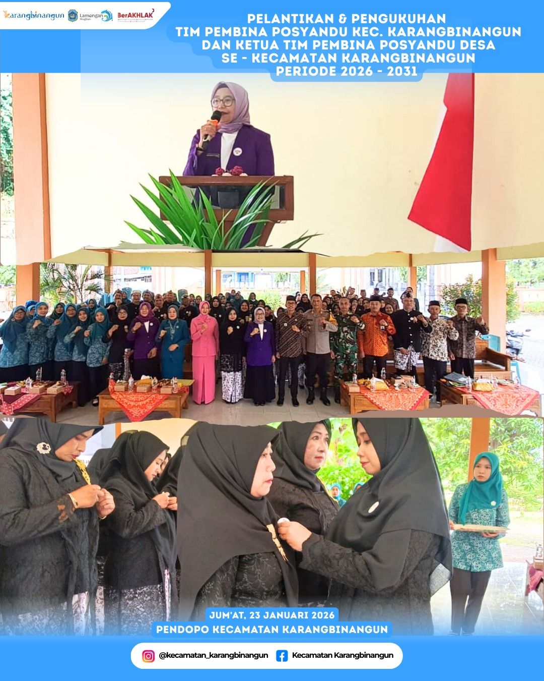 Foto: Pelantikan dan Pengukuhan Tim Pembina Posyandu Kecamatan Karangbinangun dan Ketua Tim Pembina Posyandu Desa Se-Kecamatan Karangbinangun Periode 2026-2031