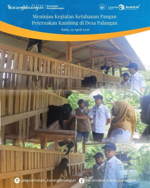 Foto: Meninjau Kegiatan Ketahanan Pangan Peternakan Kambing Desa Palangan Kecamatan Karangbinangun