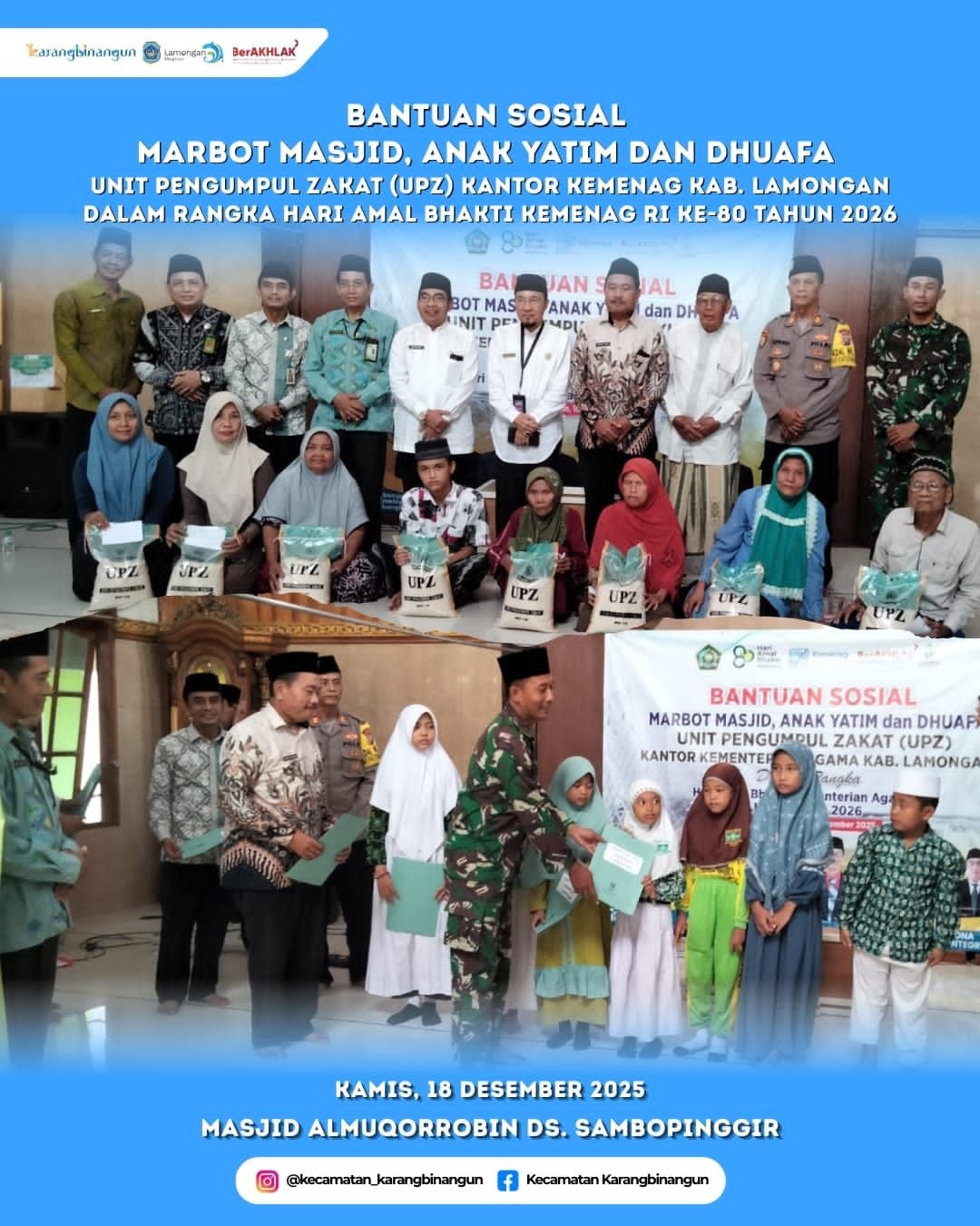 Foto: Bantuan Sosial Marbot Masjid, Anak Yatim dan Duafa