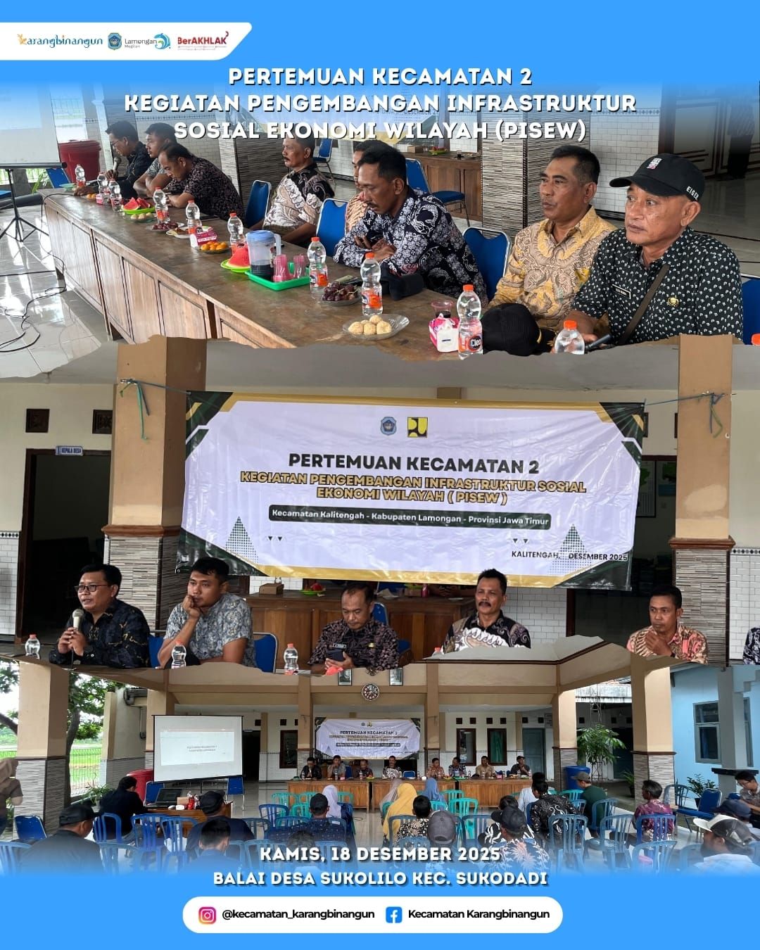 Foto: Koordinasi Kegiatan Pembangunan Infrastruktur Sosial Ekonomi Wilayah di Kecamatan Sukodadi