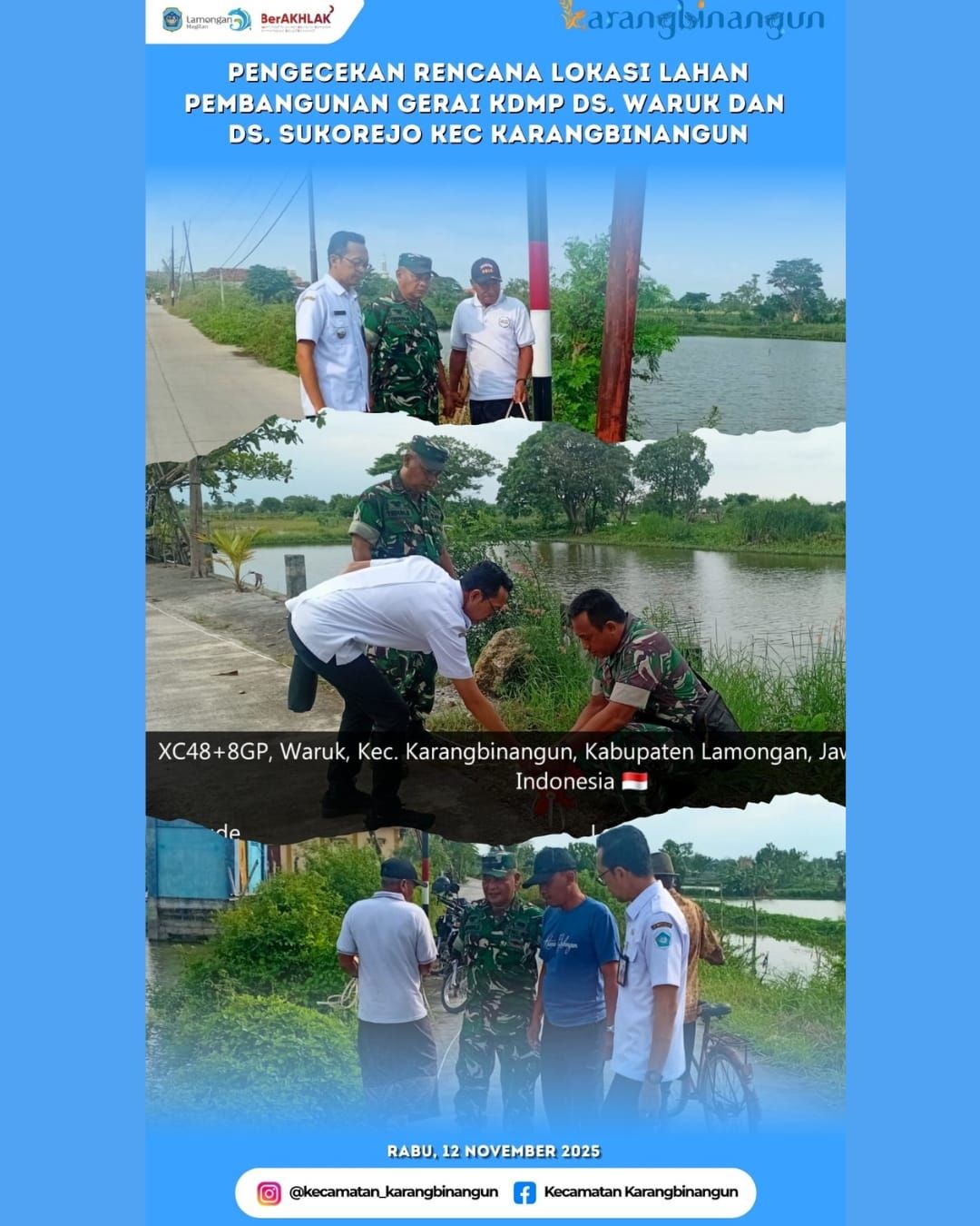 Foto: Pengecekan Rencana Lahan Pembangunan Gerai KDMP Desa Waruk dan Desa Sukorejo