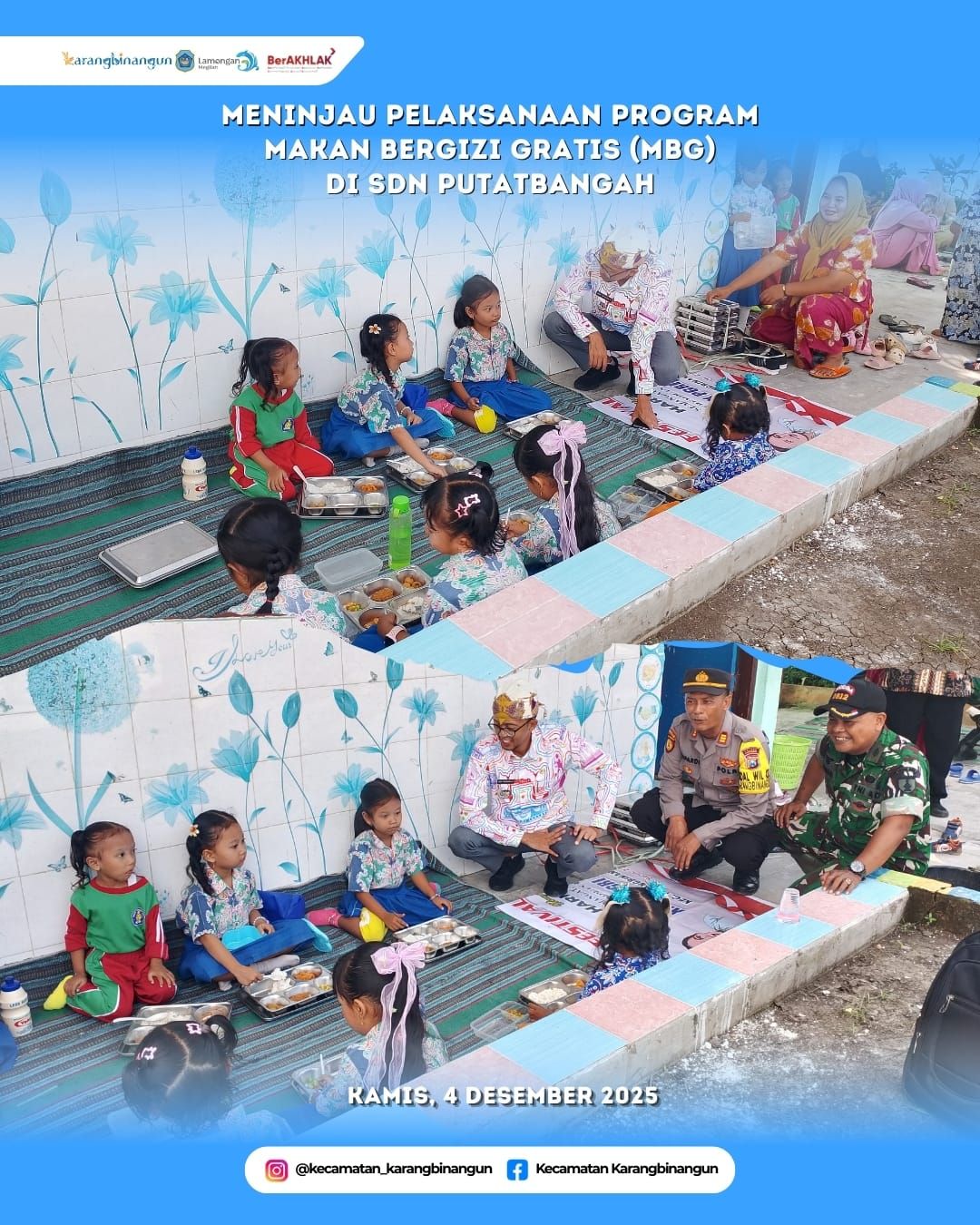 Foto: Meninjau Pelaksanaan Program Makanan Bergizi Gratis di SDN Putatbangah