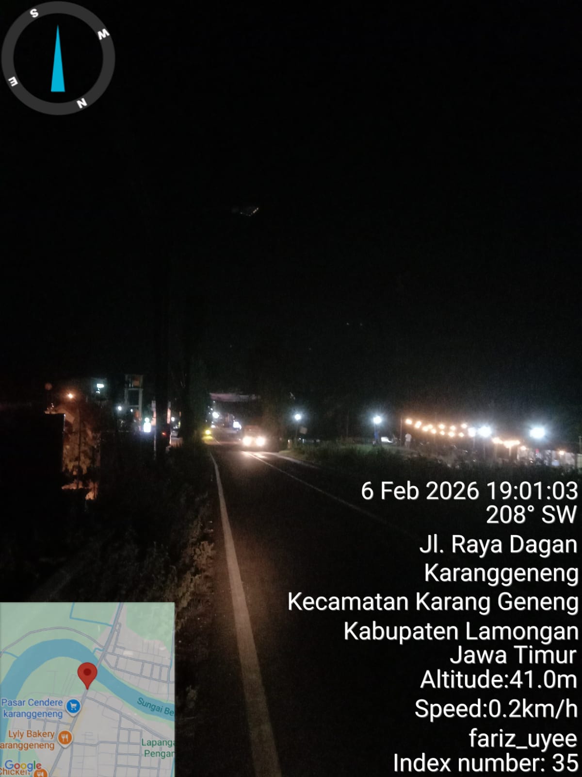 Foto: Pemberitahuan PJU Jalan Provinsi Karanggeneng–Sumberwudi yang Belum Menyala