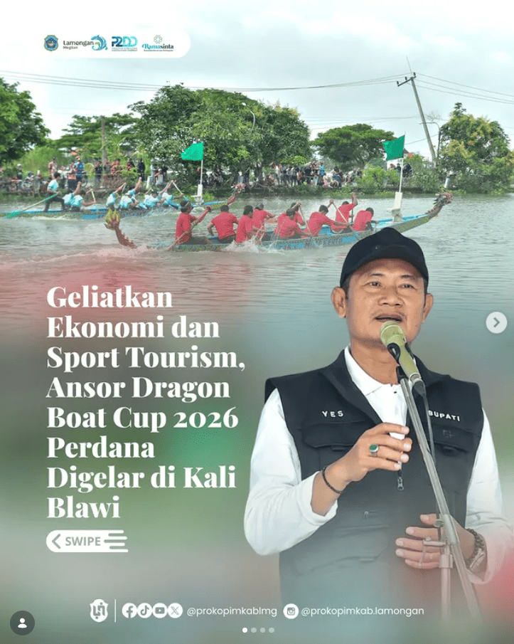 Foto: Geliatkan Ekonomi dan Sport Tourism, Ansor Dragon Boat Cup 2026 Perdana Digelar di Kali Blawi