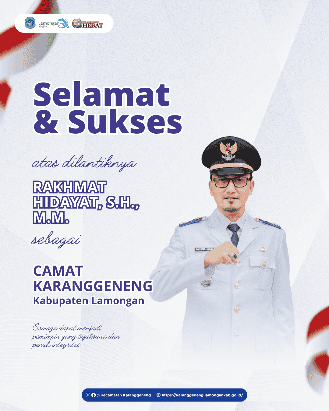 Foto: Selamat dan Sukses Camat Karanggeneng yang Baru