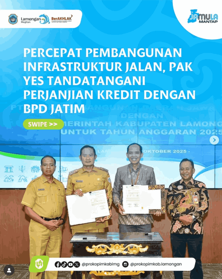 Foto: Percepat Pembangunan Infrastruktur Jalan, Pak Yes Tandatangani Perjanjian Kredit dengan BPD Jatim