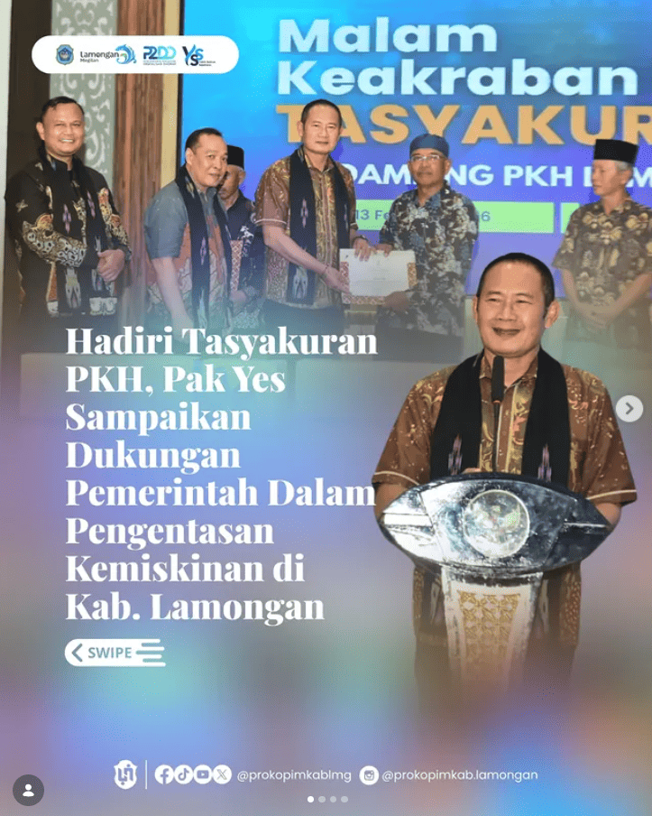 Foto: Hadiri Tasyakuran PKH, Pak Yes Sampaikan Dukungan Pemerintah Dalam Pengentasan Kemiskinan di Kab. Lamongan