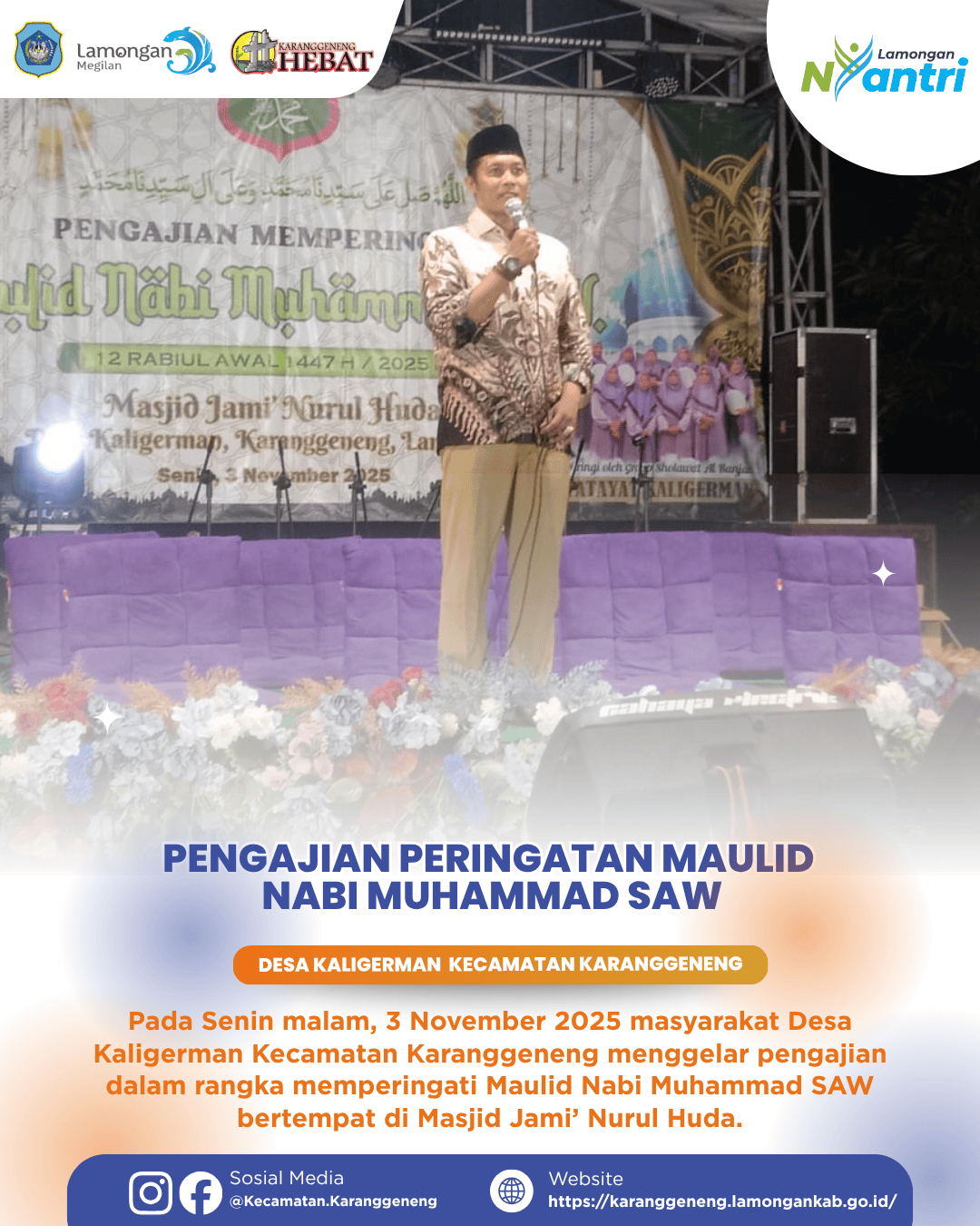 Foto: Pengajian Peringatan Maulid Nabi Muhammad SAW Desa Kaligerman Kecamatan Karanggeneng