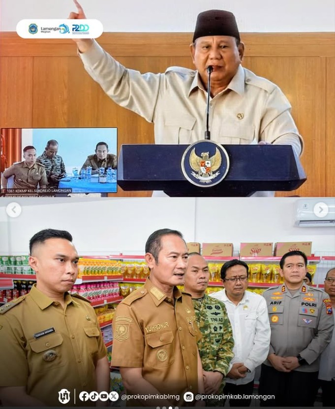 Foto: Ikuti Peresmian Koperasi Desa Merah Putih oleh Presiden Prabowo, Bupati Yes Optimis KDKMP Lamongan Sukses
