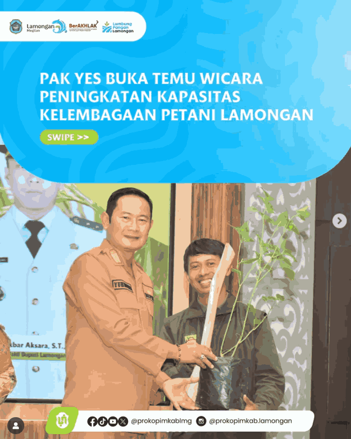 Foto: Pak Yes Buka Temu Wicara Peningkatan Kapasitas Kelembagaan Petani Lamongan