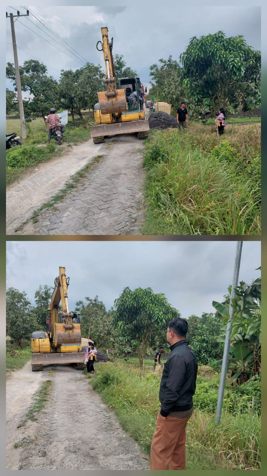Foto: Penurunan alat berat Pembangunan Irigasi desa guci