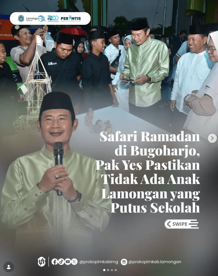 Foto: Safari Ramadan di Bugoharjo, Pak Yes Pastikan Tidak Ada Anak Lamongan yang Putus Sekolah