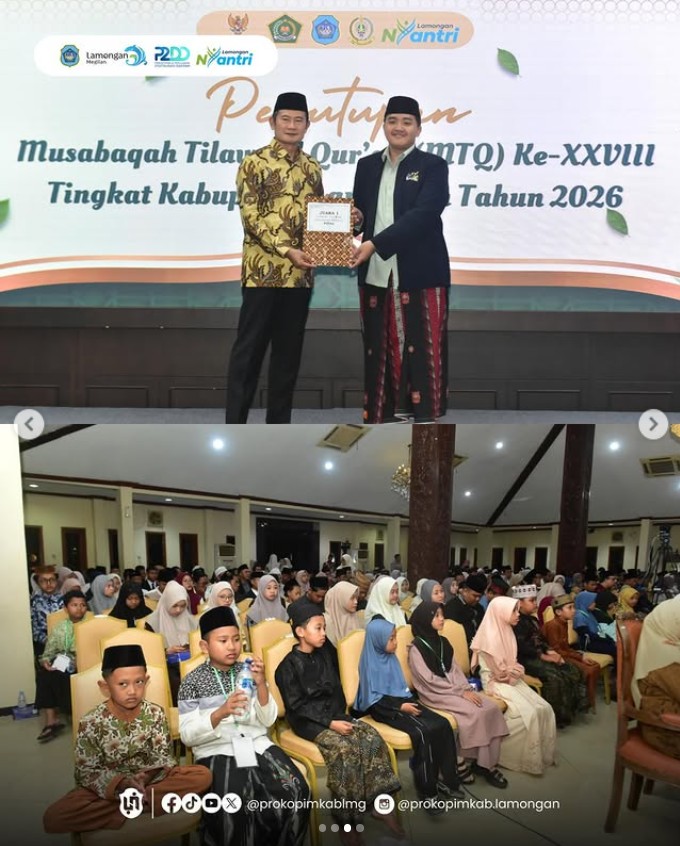 Foto: Sukses Gelar MTQ XXVIII 2026, Pacu Semangat Generasi Qur’ani Lamongan Raih Prestasi Tingkat Provinsi