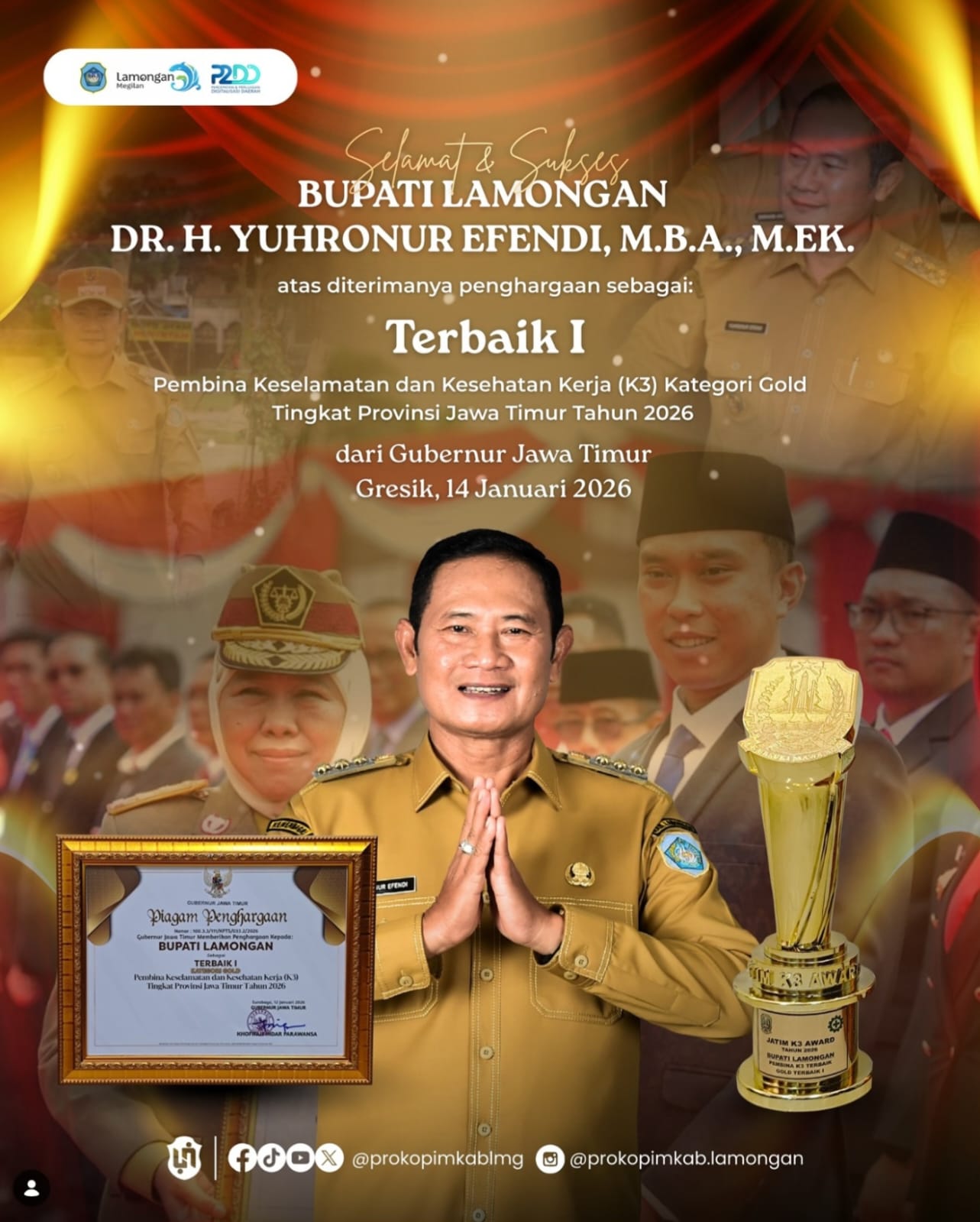 Foto: Selamat dan sukses kepada Bupati Lamongan