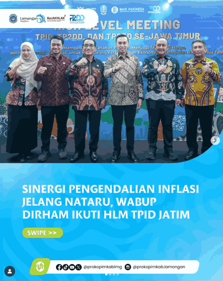 Foto: Sinergi Pengendalian Inflasi Jelang Nataru, Wabup Dirham Ikuti HLM TPID Jatim