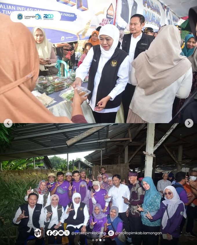 Foto: Jelang Iduladha, Bupati Yes Dampingi Gubernur Khofifah Tinjau Hewan Kurban dan Gelar Pasar Murah di Kedungpring