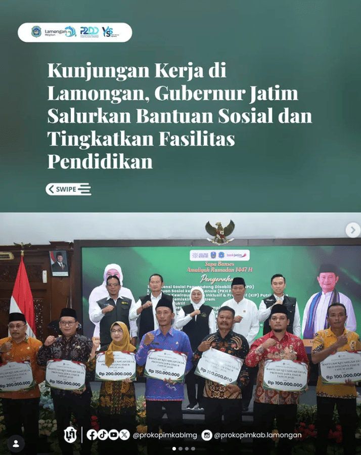 Foto: Kunjungan Kerja di Lamongan, Gubernur Jatim Salurkan Bantuan Sosial dan Tingkatkan Fasilitas Pendidikan