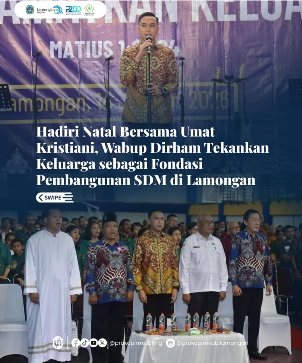 Foto: Hadiri Natal Bersama Umat Kristiani, Wabup Dirham Tekankan Keluarga sebagai Fondasi Pembangunan SDM di Lamongan
