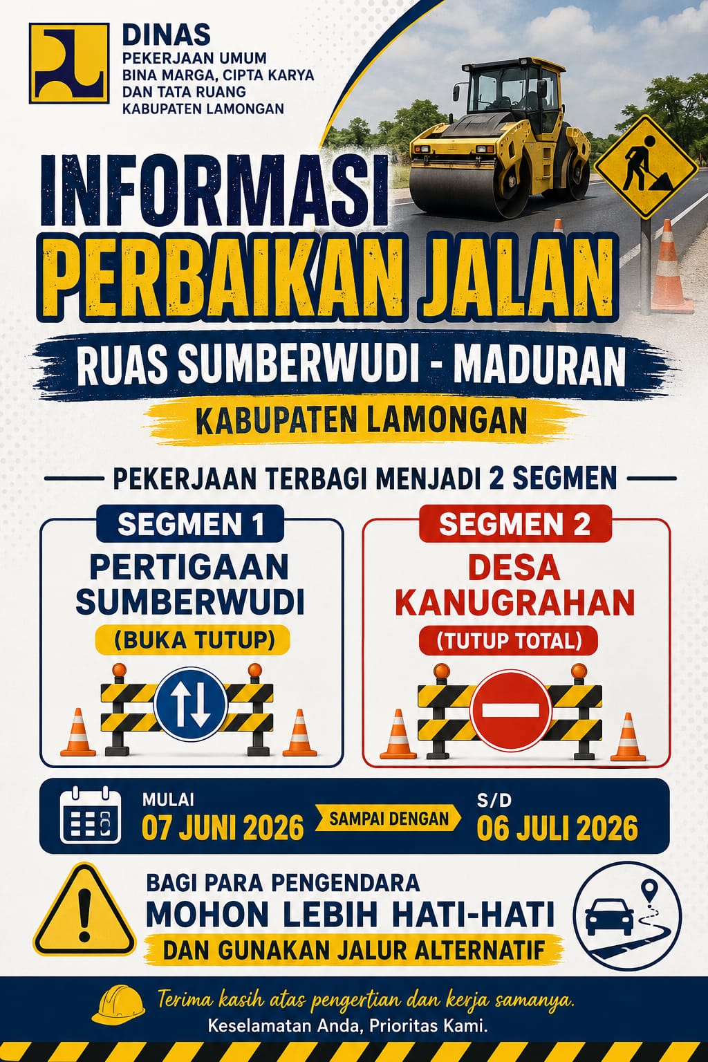 Foto: Perbaikan Jalan Ruas Sumberwudi - Maduran Kabupaten Lamongan