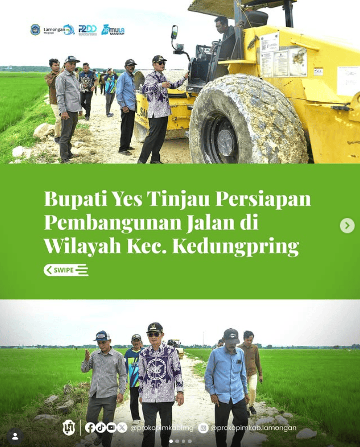 Foto: Bupati Yes Tinjau Persiapan Pembangunan Jalan di Wilayah Kec. Kedungpring