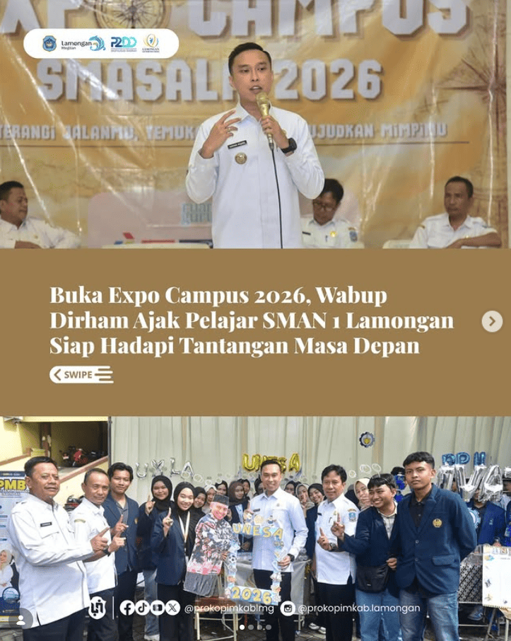 Buka Expo Campus 2026, Wabup Dirham Ajak Pelajar SMAN 1 Lamongan Siap Hadapi Tantangan Masa Depan