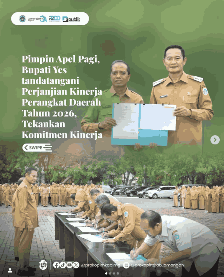 Foto: Pimpin Apel Pagi, Bupati Yes tandatangani Perjanjian Kinerja Perangkat Daerah Tahun 2026, Tekankan Komitmen Kinerja