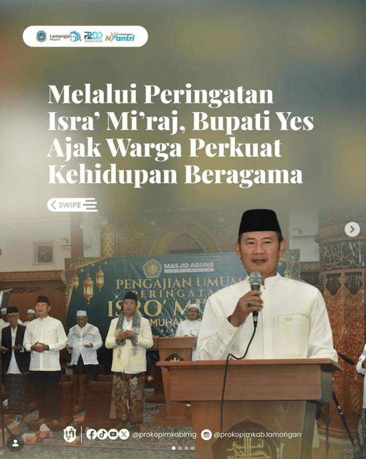 Foto: Melalui Peringatan Isra’ Mi’raj, Bupati Yes Ajak Warga Perkuat Kehidupan Beragama