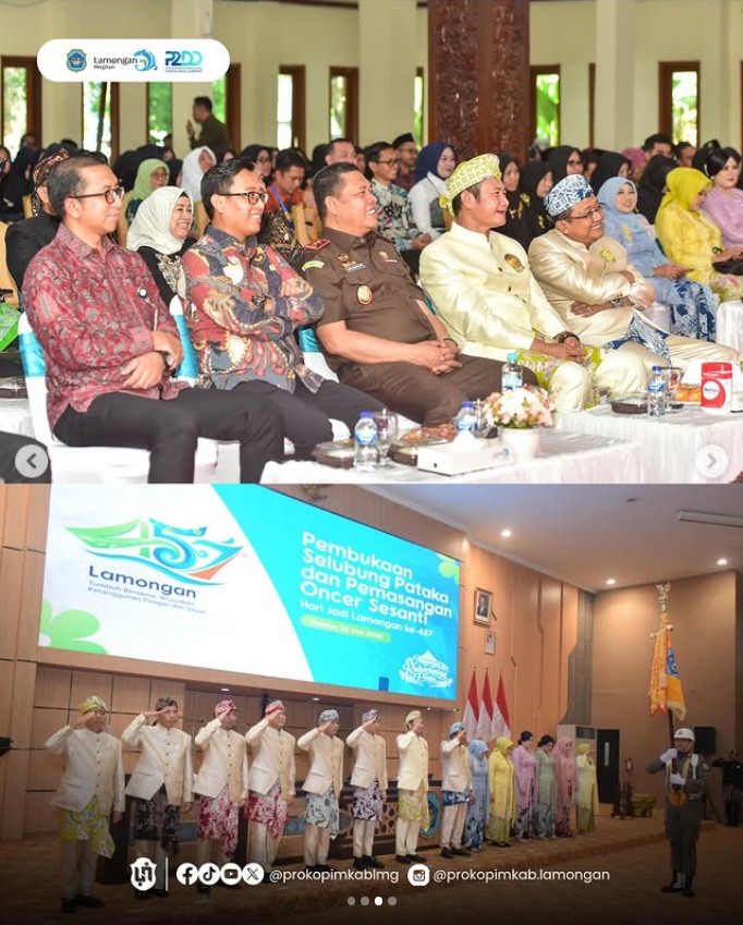 Foto: Kirab Pataka Lambang Daerah dan Pasamuan Agung Meriahkan Puncak Hari Jadi Lamongan Ke-457