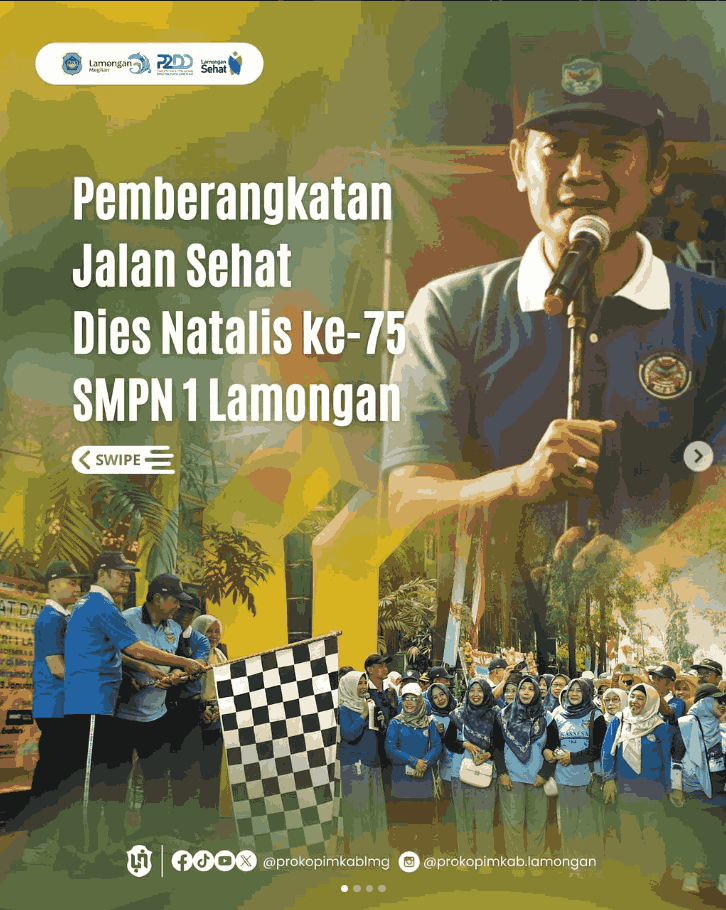 Pemberangkatan Jalan Sehat Dies Natalis ke-75 SMPN 1 Lamongan