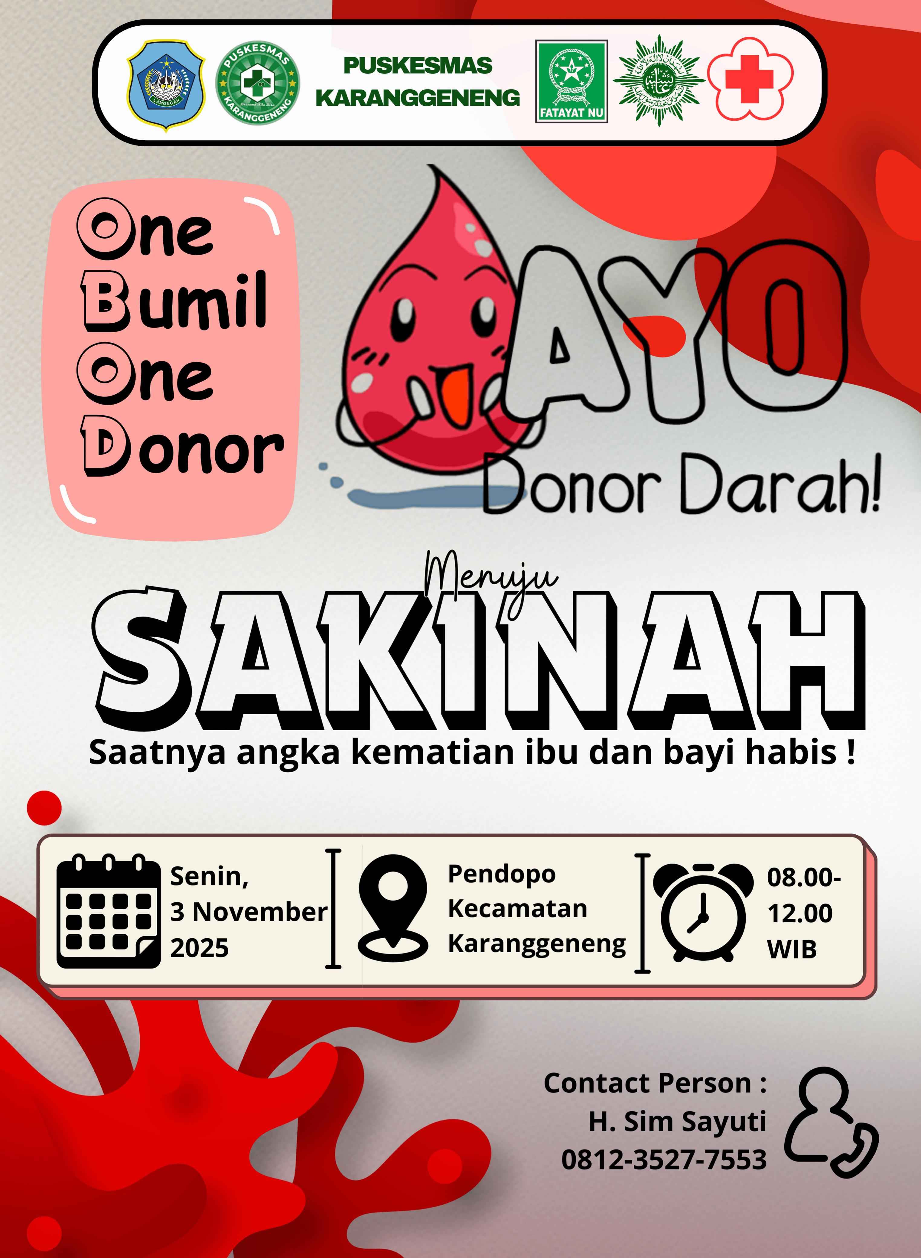 Foto: Donor Darah di Pendopo Kecamatan Karanggeneng