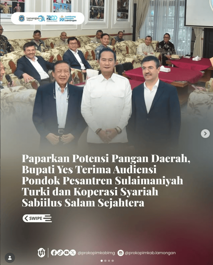 Foto: Paparkan Potensi Pangan Daerah, Bupati Yes Terima Audiensi Pondok Pesantren Sulaimaniyah Turki dan Koperasi Syariah Sabiilus Salam Sejahtera