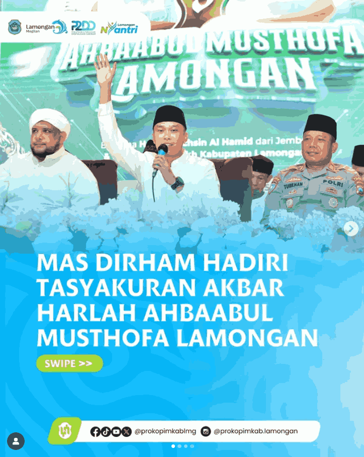 Foto: Mas Dirham Hadiri Tasyakuran Akbar Harlah Ahbaabul Musthofa Lamongan