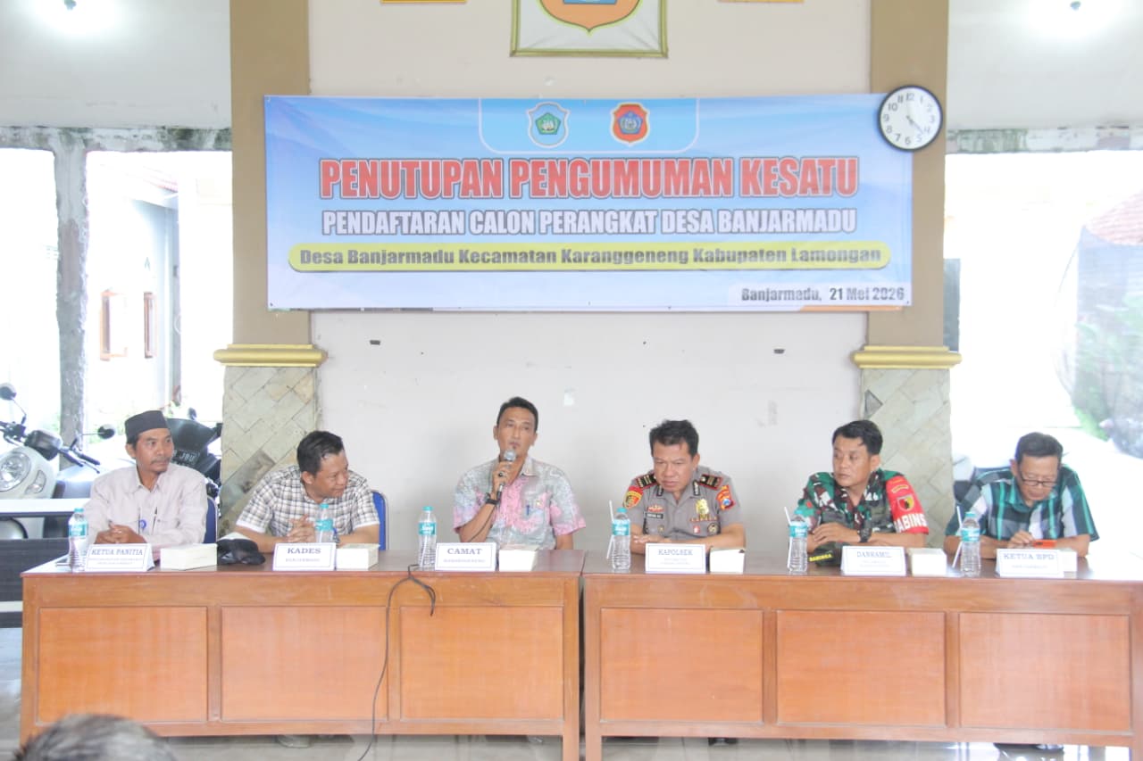 Foto: Camat Karanggeneng Hadiri Penutupan Pengumuman Kesatu Pendaftaran Calon Perangkat Desa Banjarmadu Tahun 2026