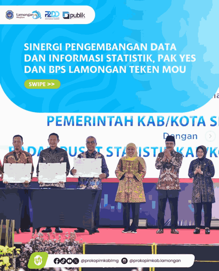 Foto: Sinergi Pengembangan Data dan Informasi Statistik, Pak Yes dan BPS Lamongan Teken MOU