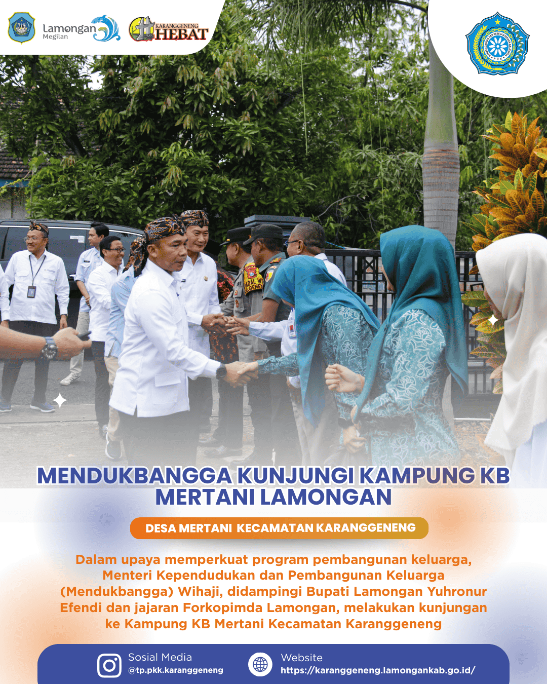 Foto: MENDUKBANGGA KUNJUNGI KAMPUNG KB MERTANI LAMONGAN