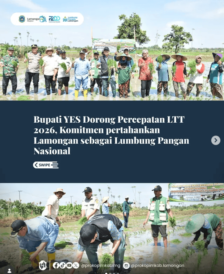 Foto: Bupati YES Dorong Percepatan LTT 2026, Komitmen pertahankan Lamongan sebagai Lumbung Pangan Nasional