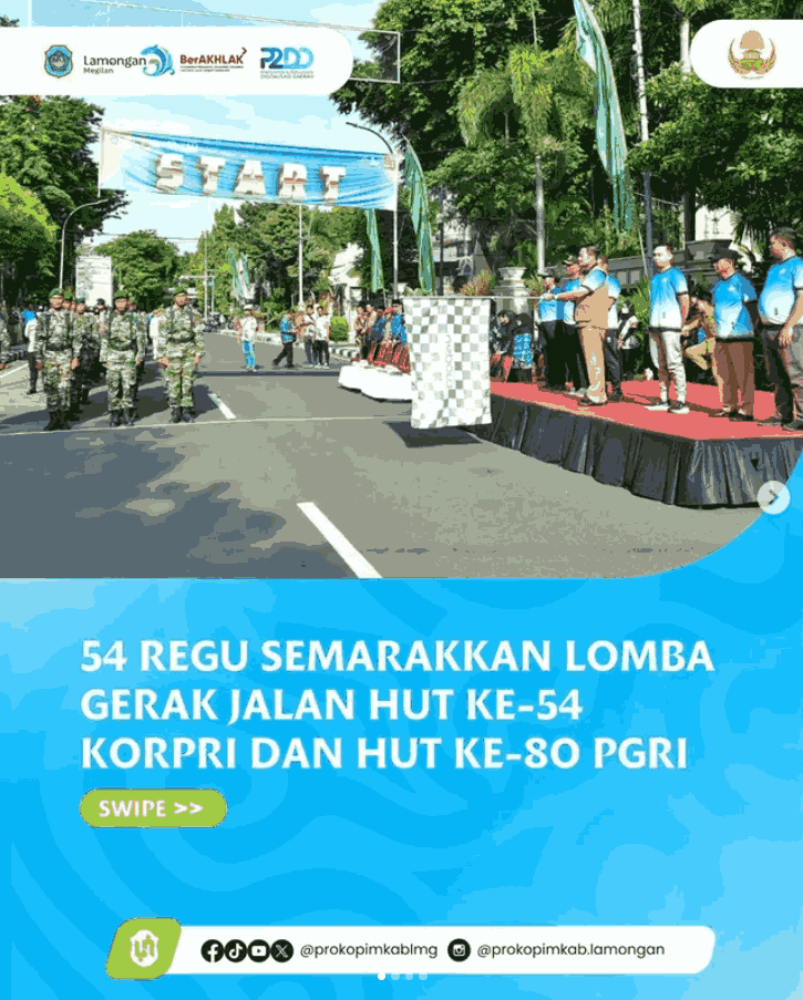 Foto: 54 Regu Semarakkan Lomba Gerak Jalan HUT KORPRI ke-54 dan HUT PGRI ke-80 2025