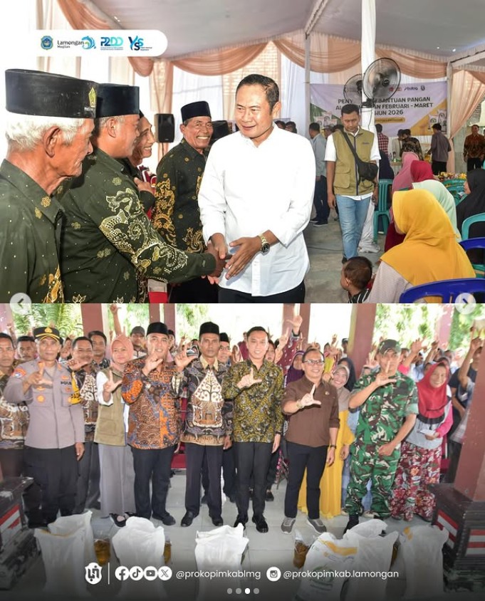 Foto: Pemkab Lamongan Salurkan Bantuan Pangan, Perkuat Ketahanan Pangan Masyarakat Lamongan