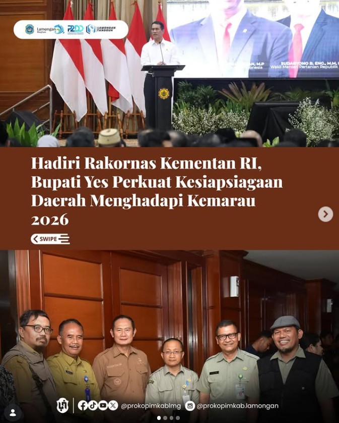 Foto: Hadiri Rakornas Kementan RI, Bupati Yes Perkuat Kesiapsiagaan Daerah Menghadapi Kemarau 2026