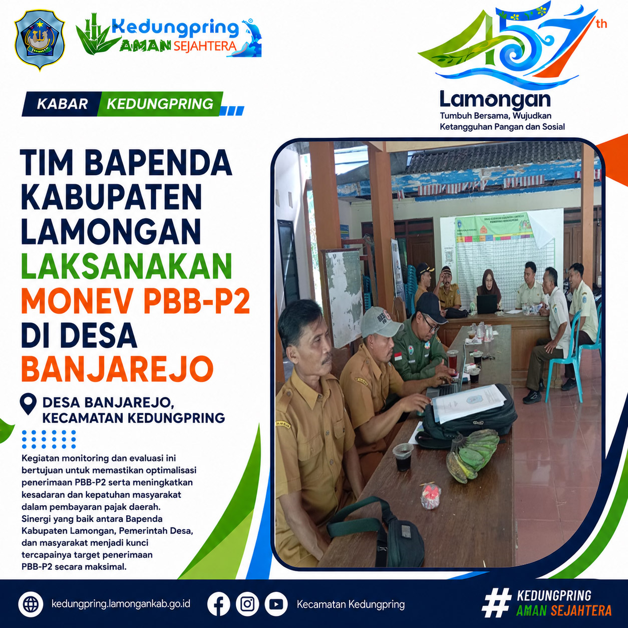 Foto: Tim Bapenda Kabupaten Lamongan Laksanakan Monev PBB-P2 di Desa Banjarejo