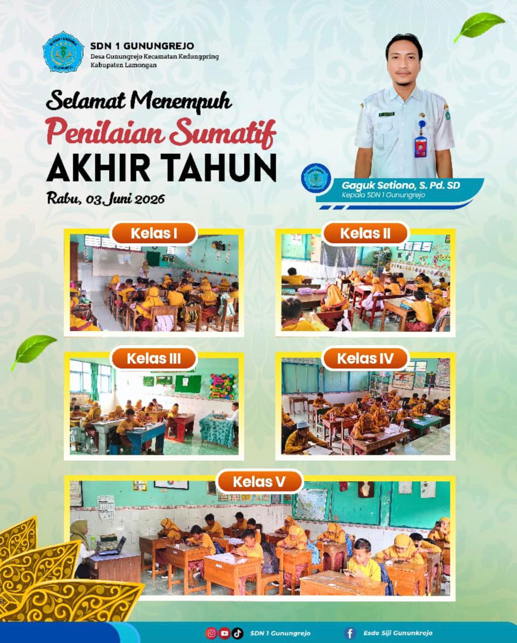 Foto: Selamat Menempuh PSAT Tahun 2026 SDN 1 Gunungrejo