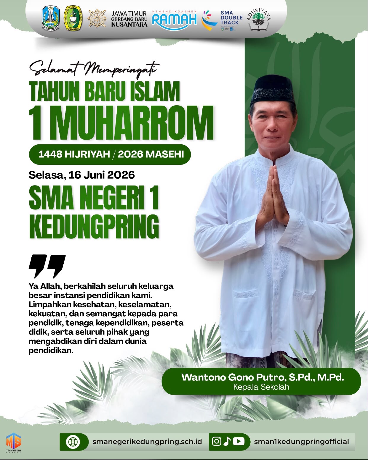 Foto: Selamat Tahun Baru Islam 1 Muharram 1448 H dari SMA Negeri 1 Kedungpring